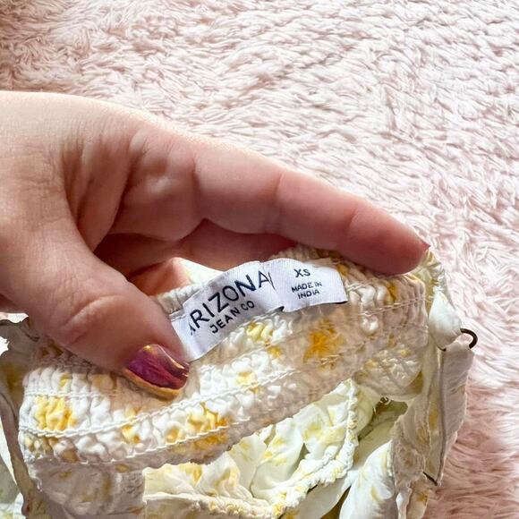 Yellow Floral Babydoll Tiered Ruffle Cottage Core Coquette Airy Summer Dress - Picture 6 of 6